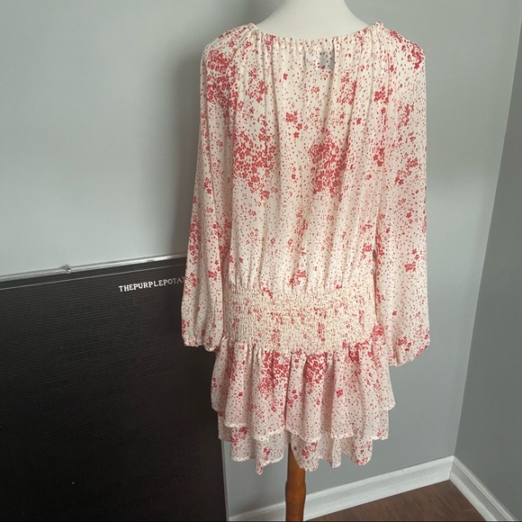 Princess Polly Red & White Ruched Altona Mini Dress Size 12 - Picture 9 of 9
